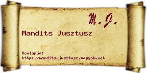Mandits Jusztusz névjegykártya